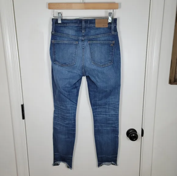 Madewell 10&quot; High Riser Skinny Skinny Raw Hem Jeans Size 25S