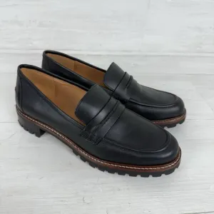 Madewell Corinne Lugsole Loafers Women 8.5 Black Leather Classic Chunky Preppy