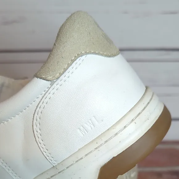 Madewell Court Sneakers White Ivory Leather Minimalist Unisex Women 9 Men 7.5