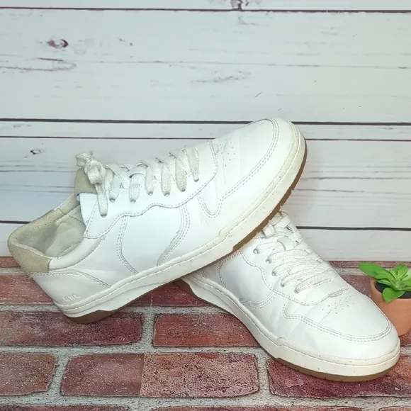Madewell Court Sneakers White Ivory Leather Minimalist Unisex Women 9 Men 7.5