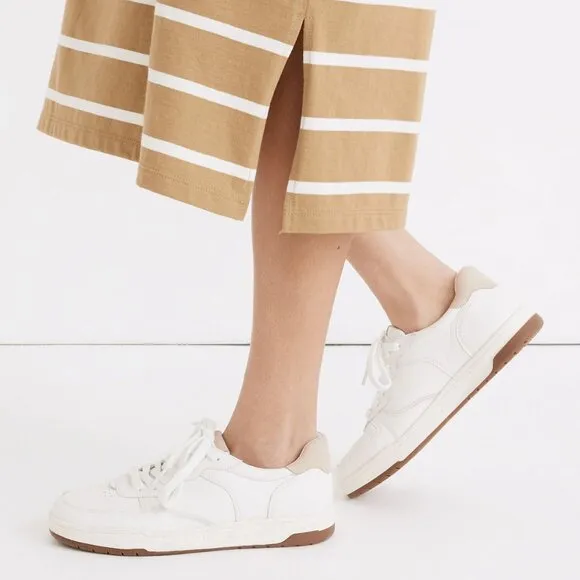 Madewell Court Sneakers White Ivory Leather Minimalist Unisex Women 9 Men 7.5