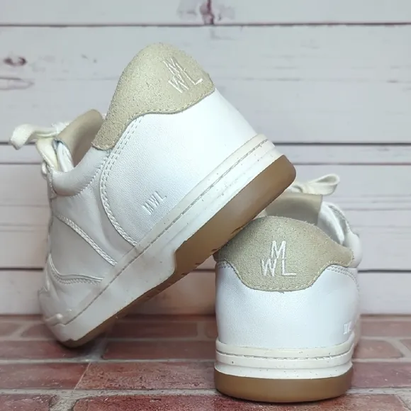 Madewell Court Sneakers White Ivory Leather Minimalist Unisex Women 9 Men 7.5