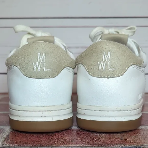 Madewell Court Sneakers White Ivory Leather Minimalist Unisex Women 9 Men 7.5
