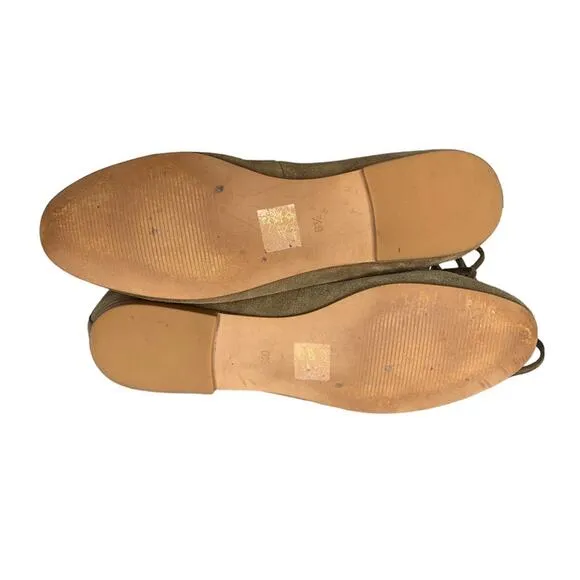 Madewell Inga Suede Lace Up Ballet Flats Light Brown Size 6.5