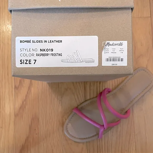 MADEWELL The Amel Slide Sandal in Rasberry - Women’s Size 7 &amp; 8 - New In Box
