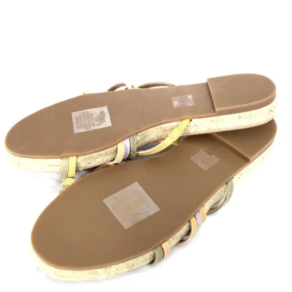 Madewell The Kathryn Espadrille Slide Sandal in Leather Size 9 NIB Multi