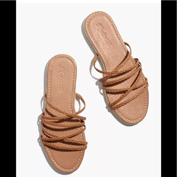 Madewell The Kathryn Espadrille Slide Sandal in Leather