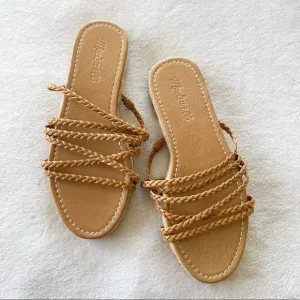 Madewell The Kathryn Espadrille Slide Sandal in Leather