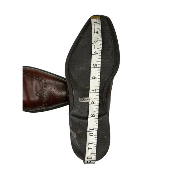 Magnanni Dress Shoes Wingtip Dark Brown Leather Lace Up Loafers Mens Size 10