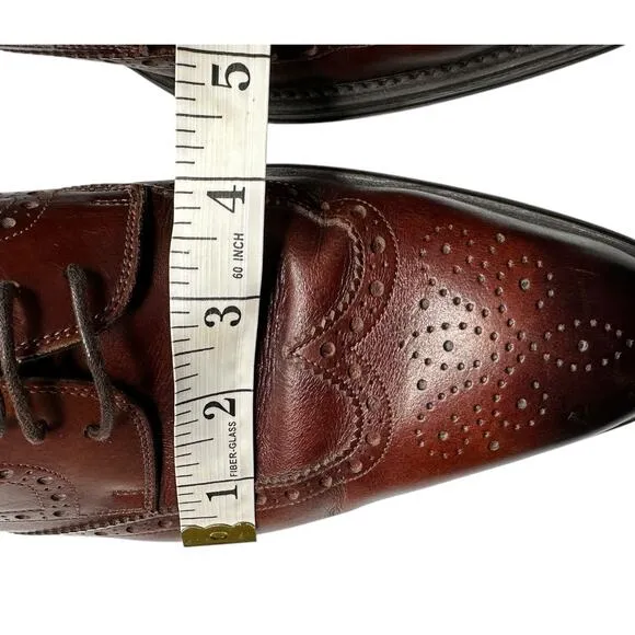 Magnanni Dress Shoes Wingtip Dark Brown Leather Lace Up Loafers Mens Size 10