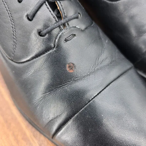 Magnanni Federico Oxfords Men's 8 D Black Leather Cap Toe Lace Up Dress Shoes