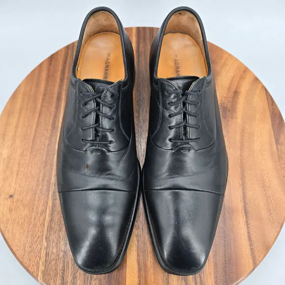Magnanni Federico Oxfords Men's 8 D Black Leather Cap Toe Lace Up Dress Shoes