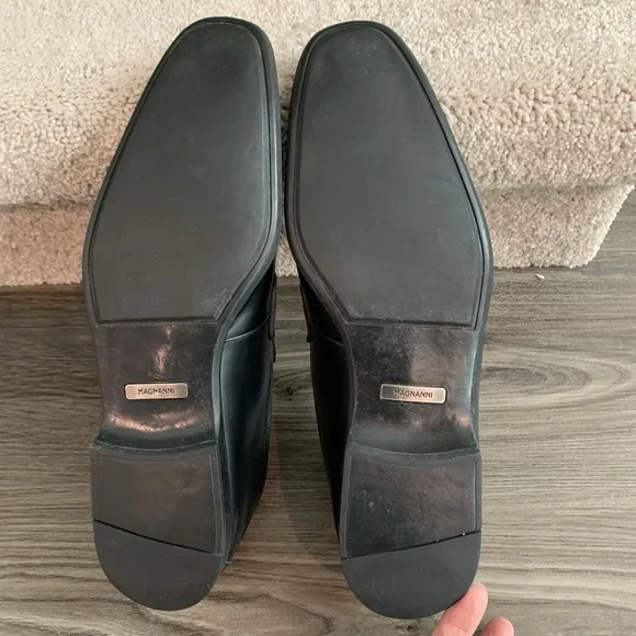 Magnanni Penny Loafers Horsebit Size 13 M Black Leather Dress Shoes 19958