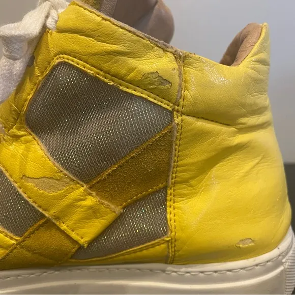 Maison Margiela MM6 Yellow High-Top Sneakers size 39