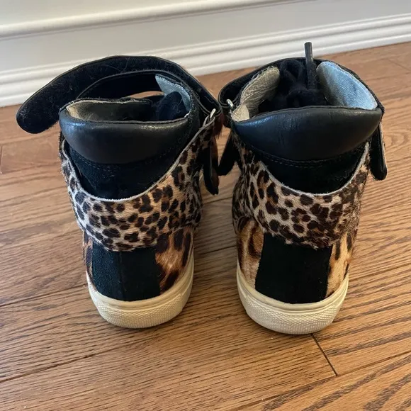 Maje High Top Leopard Print Sneakers