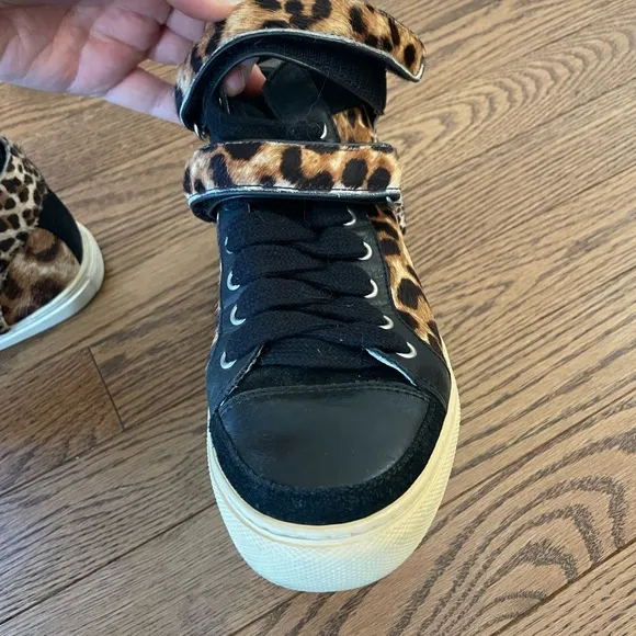 Maje High Top Leopard Print Sneakers