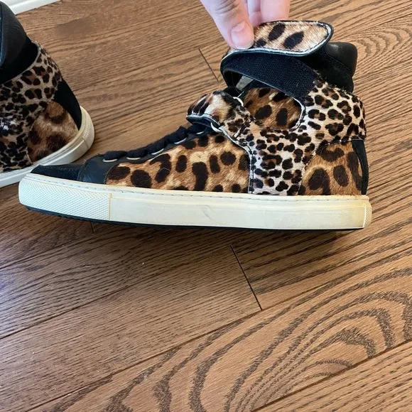Maje High Top Leopard Print Sneakers