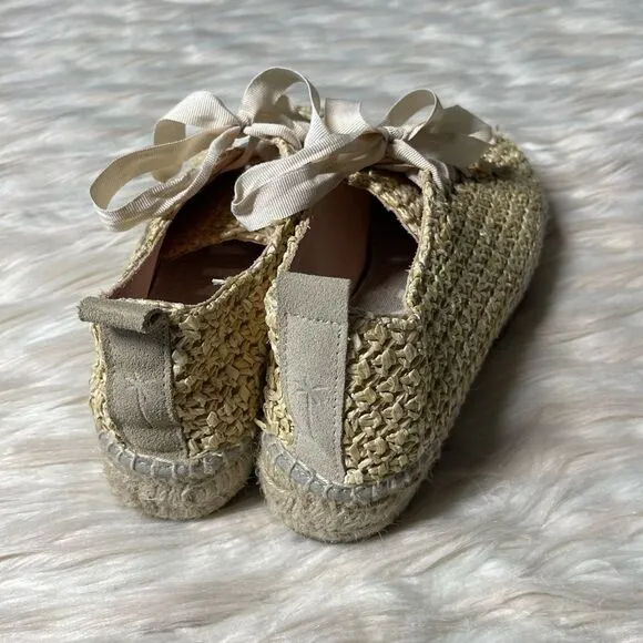Manebi Raffia Lace-Up Espadrilles