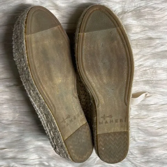 Manebi Raffia Lace-Up Espadrilles