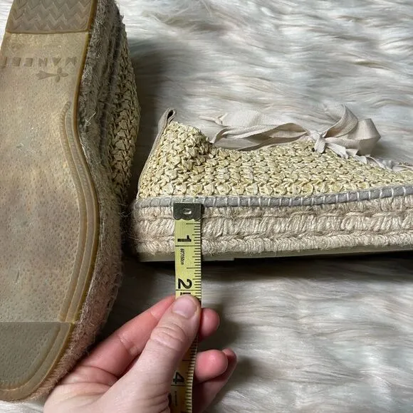Manebi Raffia Lace-Up Espadrilles