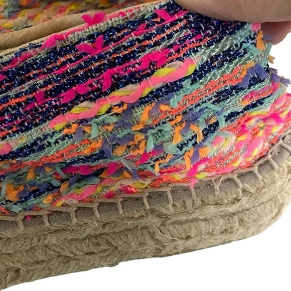 MANEBI - SIZE 39 - MADE IN SPAIN - MULTI COLORS  &amp; FIBERS PLATFORM ESPADRILLE S5