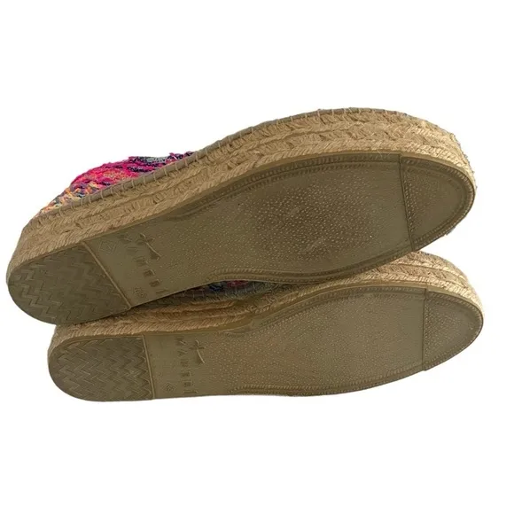 MANEBI - SIZE 39 - MADE IN SPAIN - MULTI COLORS  &amp; FIBERS PLATFORM ESPADRILLE S5