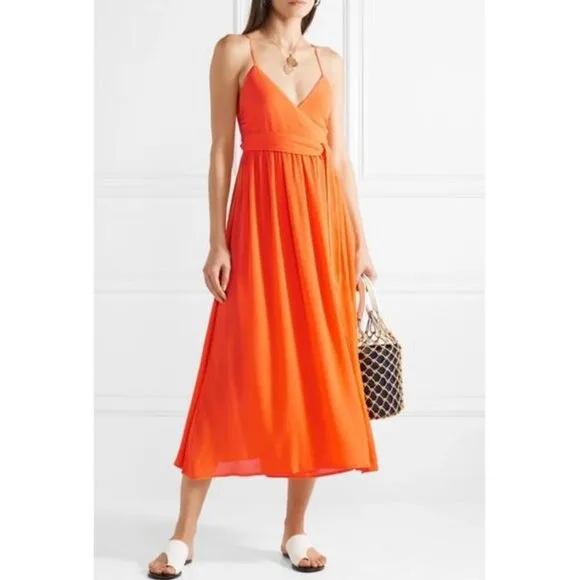 💕MARA HOFFMAN SWIM💕 Alma Sleeveless Wrap Front Maxi Dress ~ Orange Small S