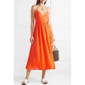 💕MARA HOFFMAN SWIM💕 Alma Sleeveless Wrap Front Maxi Dress ~ Orange Small S