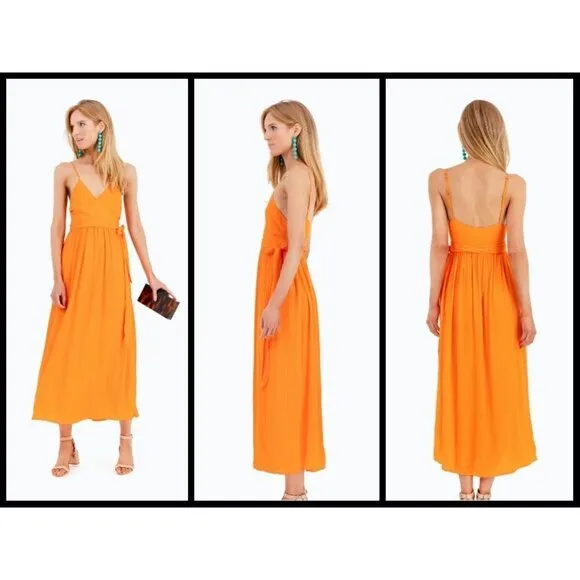 💕MARA HOFFMAN SWIM💕 Alma Sleeveless Wrap Front Maxi Dress ~ Orange Small S