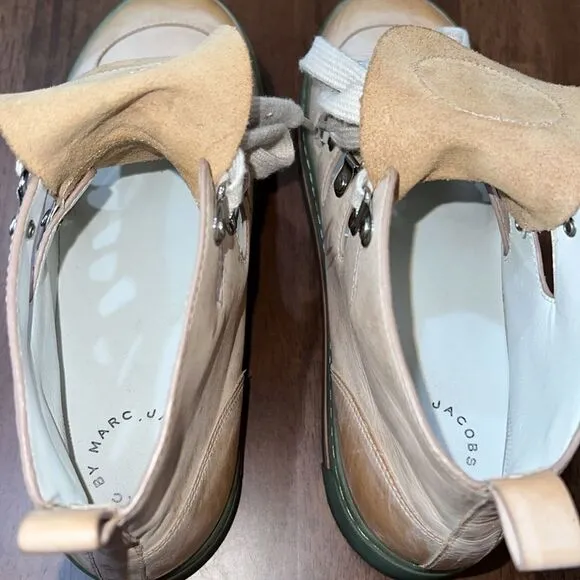 MARC By Marc Jacobs Gorgeous Mottled Lace Up High Top Leather Sneakers 6.5