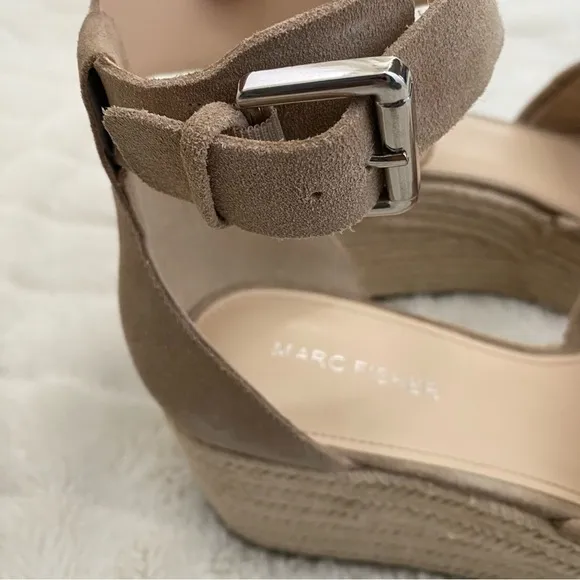 Marc Fisher Espadrilles Platform Sandals Beige Size 9.5