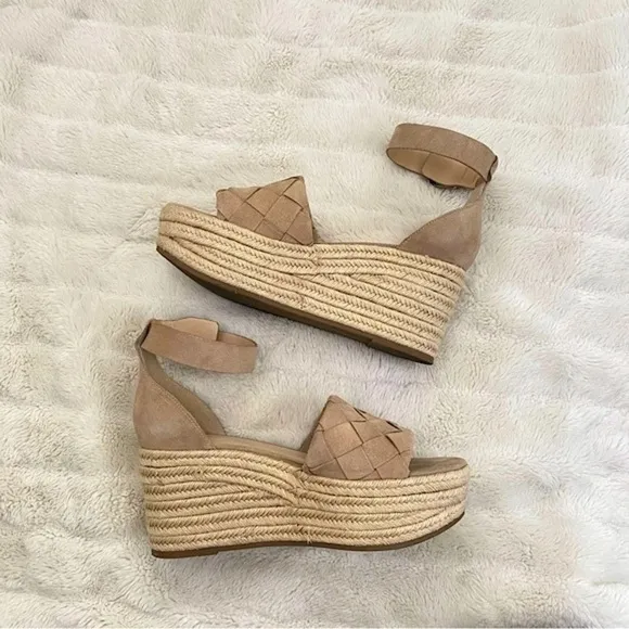 Marc Fisher Espadrilles Platform Sandals Beige Size 9.5