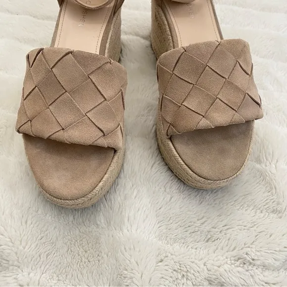 Marc Fisher Espadrilles Platform Sandals Beige Size 9.5