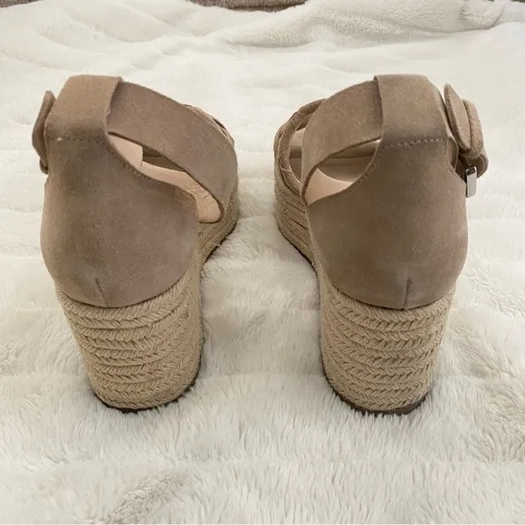 Marc Fisher Espadrilles Platform Sandals Beige Size 9.5