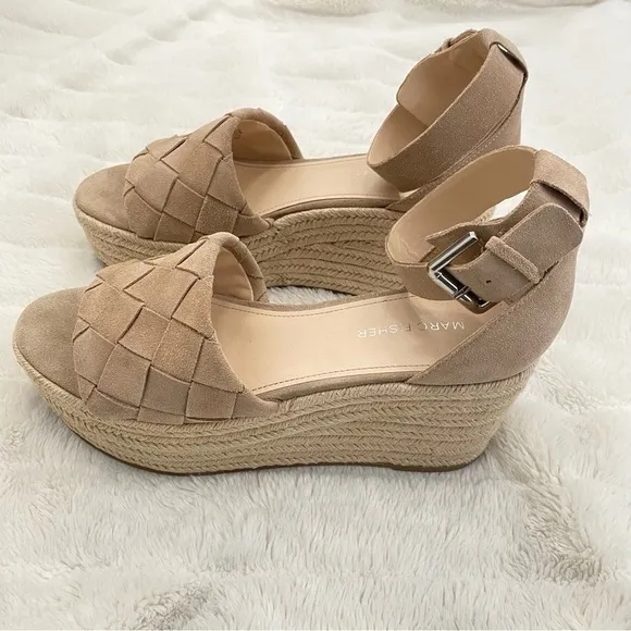 Marc Fisher Espadrilles Platform Sandals Beige Size 9.5