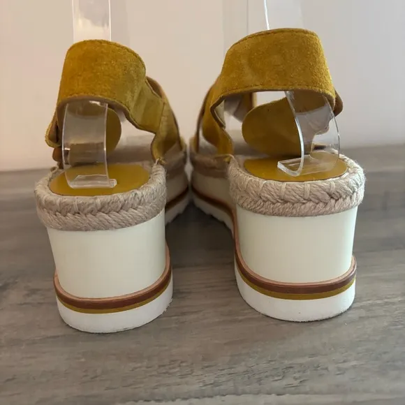 Marc Fisher Sandals Espadrilles Glenna Platform Suede Slingback Size 8