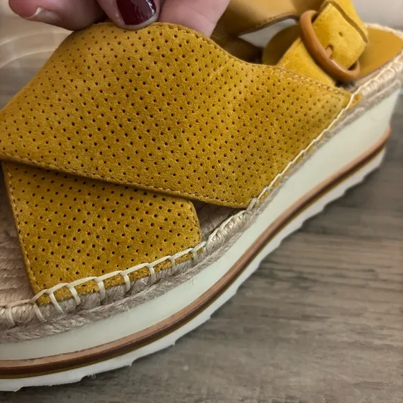 Marc Fisher Sandals Espadrilles Glenna Platform Suede Slingback Size 8