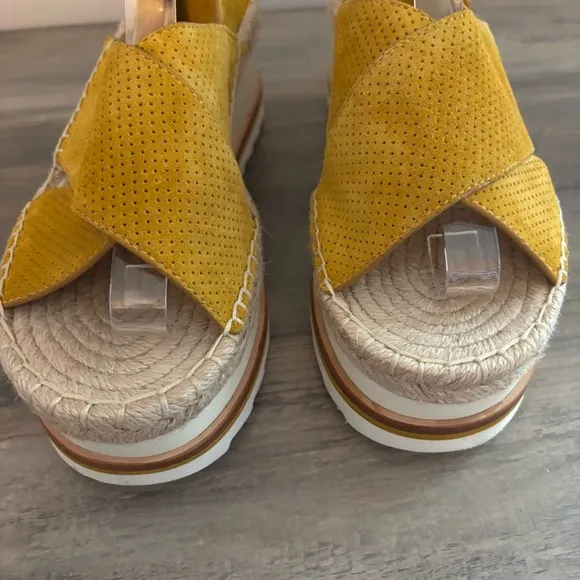 Marc Fisher Sandals Espadrilles Glenna Platform Suede Slingback Size 8