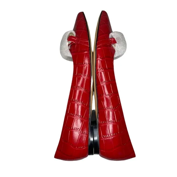 Marc Fisher Seluna 2 Red Crocodile Pointed Toe Flats