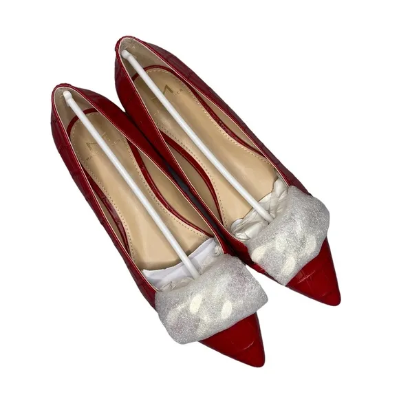 Marc Fisher Seluna 2 Red Crocodile Pointed Toe Flats