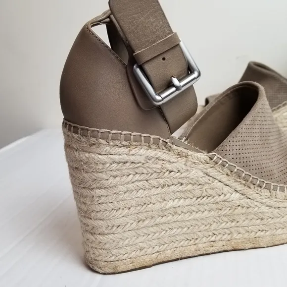 MARC FISHER Suede Wedge Espadrilles
