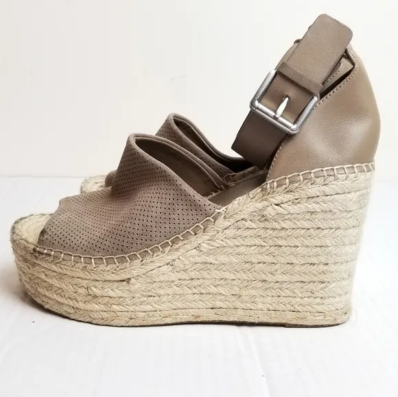 MARC FISHER Suede Wedge Espadrilles