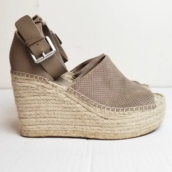 MARC FISHER Suede Wedge Espadrilles