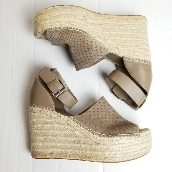 MARC FISHER Suede Wedge Espadrilles