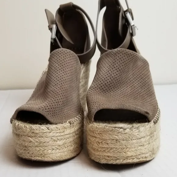 MARC FISHER Suede Wedge Espadrilles