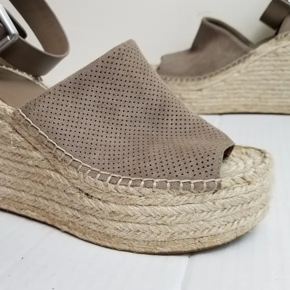MARC FISHER Suede Wedge Espadrilles
