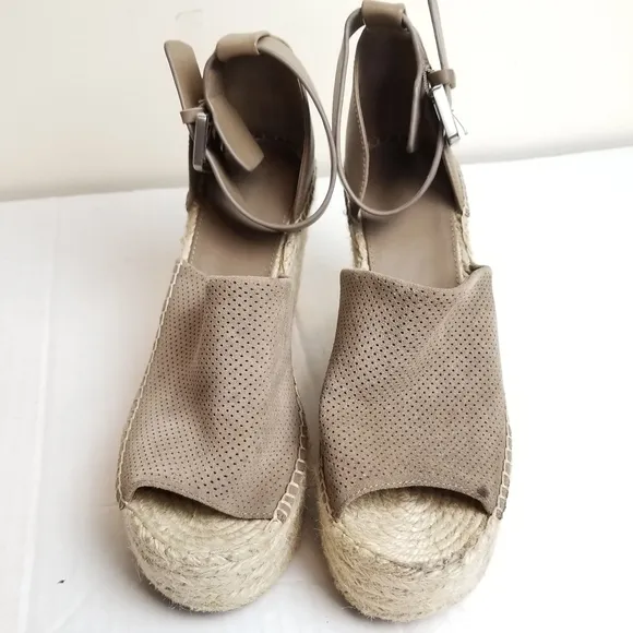MARC FISHER Suede Wedge Espadrilles