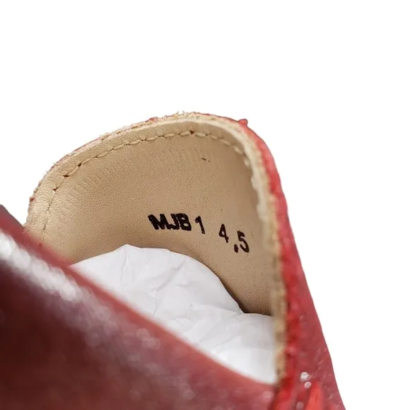 Marc Joseph | NIB Broadway Red Glimmer Preppy Classic Leather Loafers Girl's 4.5