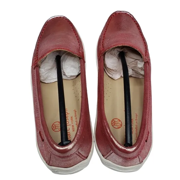 Marc Joseph | NIB Broadway Red Glimmer Preppy Classic Leather Loafers Girl's 4.5