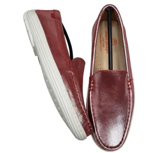Marc Joseph | NIB Broadway Red Glimmer Preppy Classic Leather Loafers Girl's 4.5